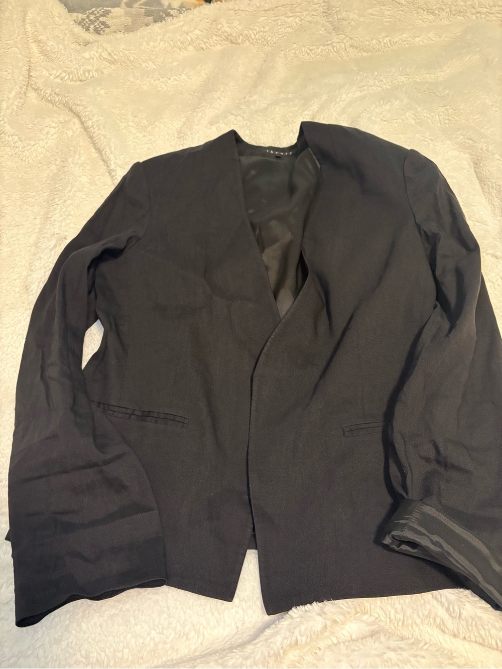 Theory Black Women's Open-Front Blazer